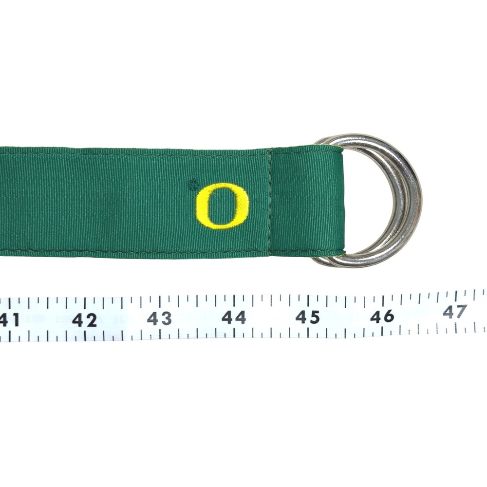 Retro Oregon Ducks NCAA Green Yellow Collegiate D-Ring Ribbon Belt One Size - Picture 7 of 8